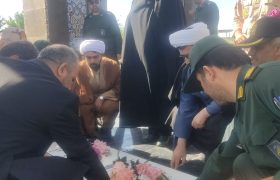مزار شهید گمنام پلدشت غبارروبی و گل‌باران شد
